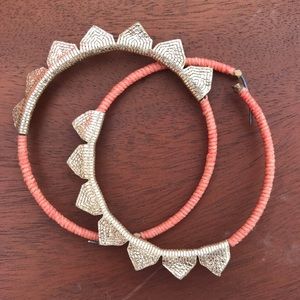 Cloth wrapped Leather Tri Hoops